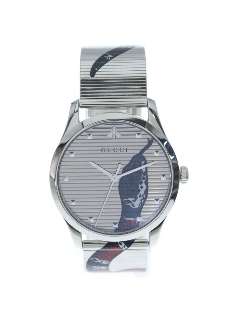 Gucci G-Timeless King Snake Quartz Watch Silver